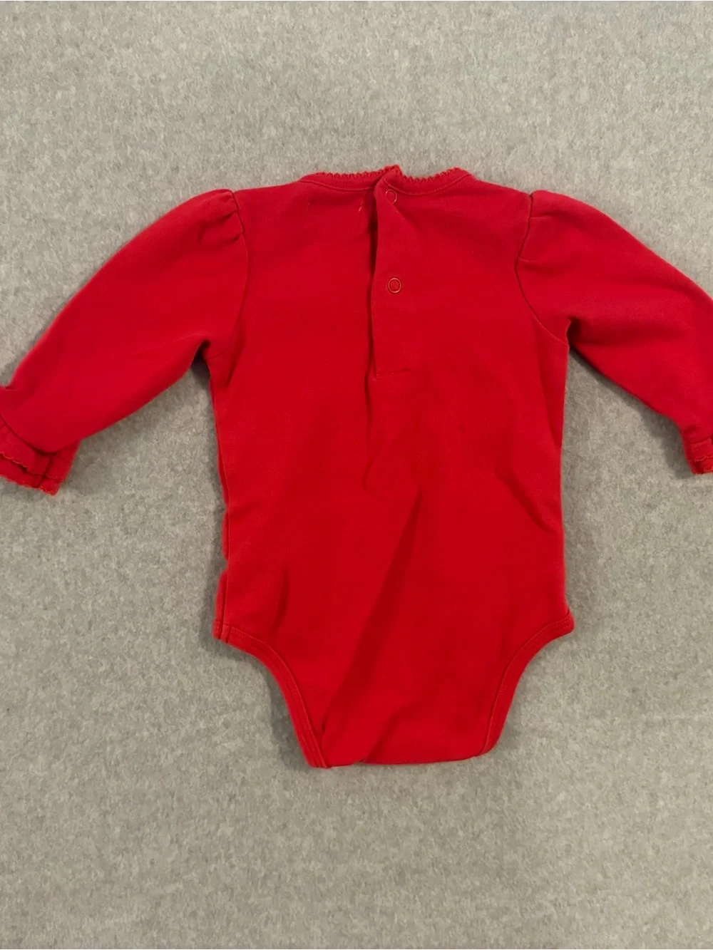Hartstrings Baby Girl Ice Skate Appliqué Red Long Sleeve  Bodysuit Sz 6-9M